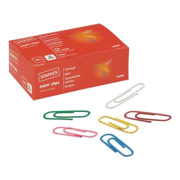 Gekleurde paperclips 25 mm, metaal geplastificeerd