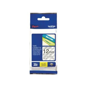 TZe131 Labeltape, 12 mm x 8 m, Zwart op Transparant