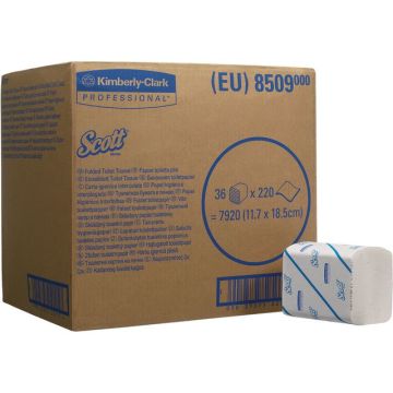 Gevouwen toilettissue Wit, 2 laags, 230 vel per pak