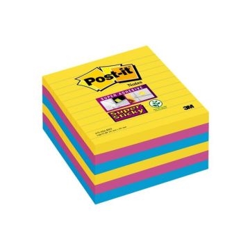 Super Sticky Notes Rio kleuren XL Gelinieerd 101 x 101 mm