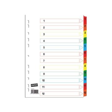 Voorbedrukte Tabbladen A4 11-gaats 1-12 Gekleurd