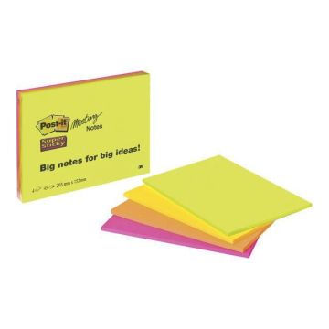 Super Sticky Meeting Notes 200 x 149 mm Neon Assorti