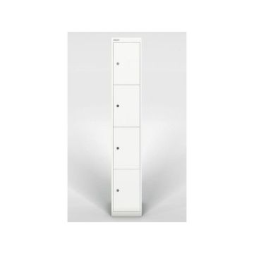 CLK124 Locker, 4 Compartimenten, Wit