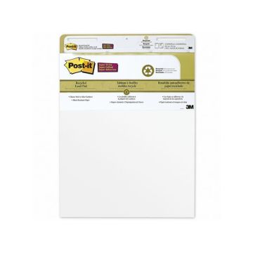 Super Sticky Zelfklevende Flipchart, Gerecycled, 635 x 775 mm, Wit