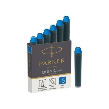 Quink Vulpen Inktpatroon Mini, Uitwasbaar, Blauw