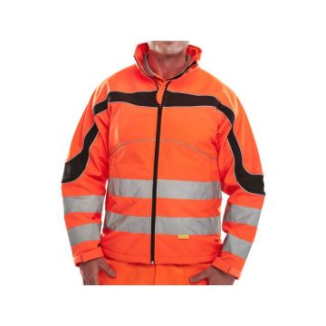 Eton Softshell Jas, Reflecterend, Fleece-gevoerd, Maat XL, Oranje