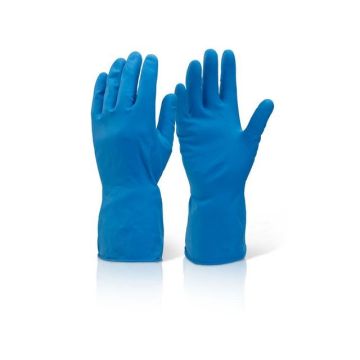 Huishoudhandschoenen, Latex, Blauw, Medium