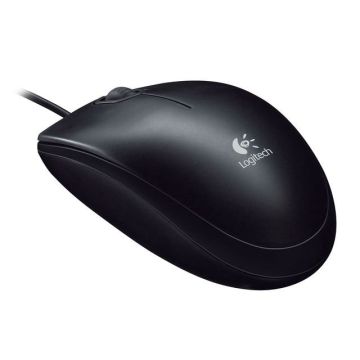 Logitech B100 muis met kabel zwart