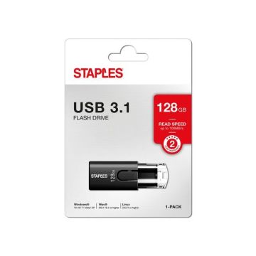 USB-Stick 3.1, met schuifregelaar, 128 GB, Zwart