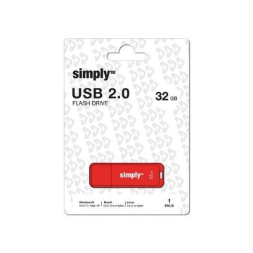 USB-Stick 2.0, met kapje, 32 GB, Rood