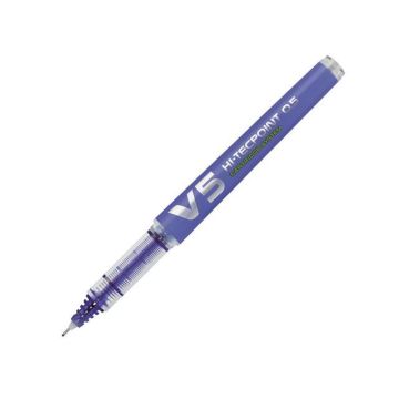 Hi-Tecpoint V5 Begreen stickrollerbalpen extra Fijne punt Blauwe inkt Blauwe huls