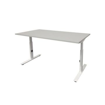 Linesto Plus Verstelbaar Bureau, 180 x 80 cm, Lichtgrijs, Wit