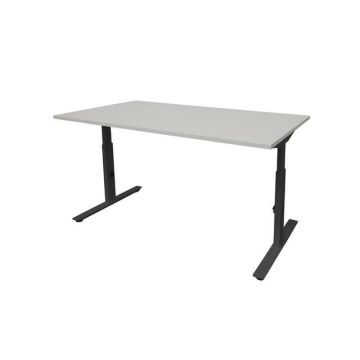 Linesto Plus Verstelbaar Bureau, 180 x 80 cm, Lichtgrijs, Zwart