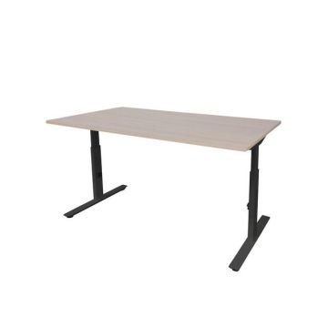 Linesto Plus Verstelbaar Bureau, 180 x 80 cm, Licht Eiken, Zwart