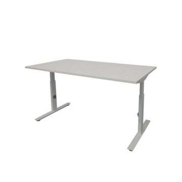 Linesto Plus Verstelbaar Bureau, 160 x 80 cm, Lichtgrijs, Aluminium