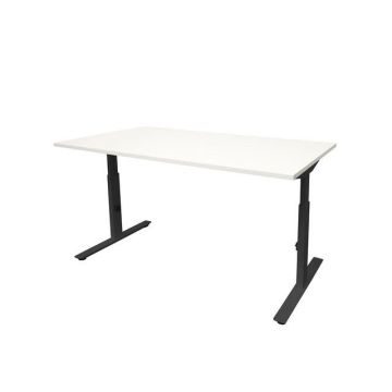 Linesto Plus Verstelbaar Bureau, 160 x 80 cm, Wit, Zwart