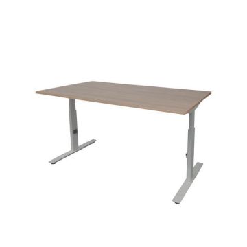 Linesto Plus Verstelbaar Bureau, 160 x 80 cm, Licht Kersen, Aluminium