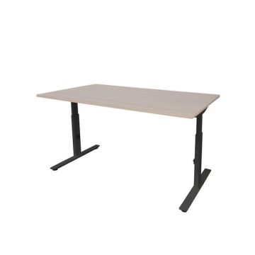 Linesto Plus Verstelbaar Bureau, 160 x 80 cm, Licht Eiken, Zwart