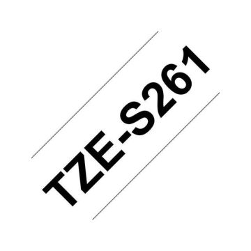 TZe-S261 Tape, Extra Kleefkracht, 36 mm x 8 m, Zwart op Wit