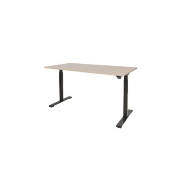 Dextro Basic Verstelbaar Bureau, 180 x 80 cm, Licht Eiken, Zwart