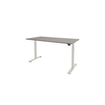 Dextro Basic Verstelbaar Bureau, 160 x 80 cm, Lichtgrijs, Wit