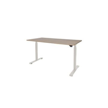 Dextro Basic Verstelbaar Bureau, 160 x 80 cm, Licht Kersen, Wit