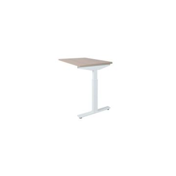 Linesto Plus Verstelbare Aanbouwtafel, 120 x 60 cm, Licht Eiken, Wit