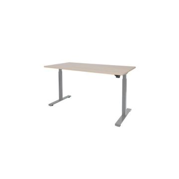 Dextro Basic Verstelbaar Bureau, 160 x 80 cm, Licht Eiken, Aluminium