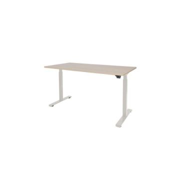 Dextro Basic Verstelbaar Bureau, 160 x 80 cm, Licht Eiken, Wit