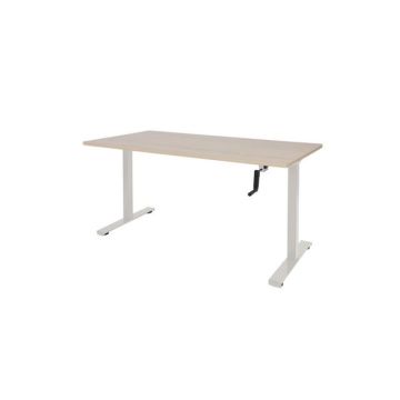 Dextro Slinger Zit-Sta Bureau, 160 x 80 cm, Lindberg Eiken, Wit