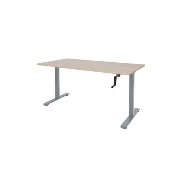 Dextro Slinger Zit-Sta Bureau, 160 x 80 cm, Lindberg Eiken, Aluminium