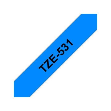 TZe531 Labeltape, 12 mm x 8 m, Zwart op Blauw