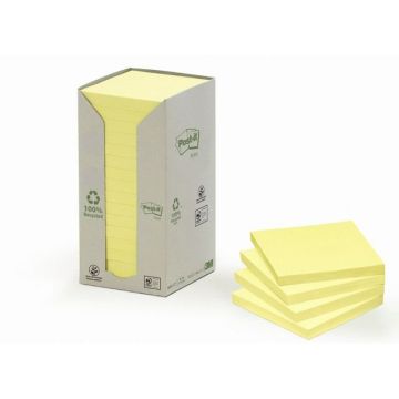 Recycled Notes Canary Yellow 76 x 76 mm Geel