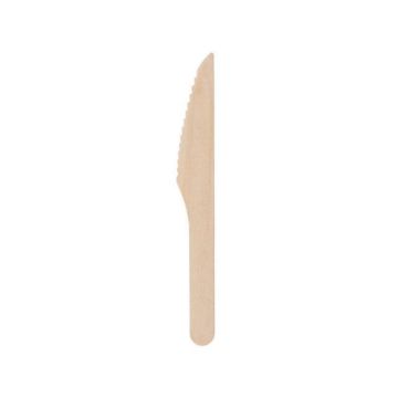 Sustainable Earth Houten Wegwerp Mes, Recyclebaar, 16 cm