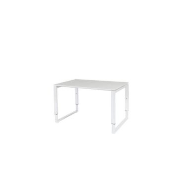 Stretto Plus Verstelbaar Bureau, 120 x 80 cm, Wit Blad, Witte Poten