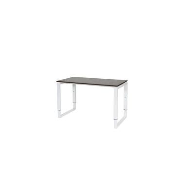 Stretto Plus Verstelbaar Bureau, 120 x 60 cm, Logan Eiken Blad, Witte Poten