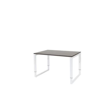 Stretto Plus Verstelbaar Bureau, 120 x 80 cm, Logan Eiken Blad, Witte Poten