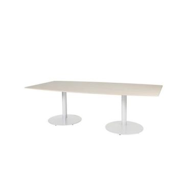 Linesto Vergadertafel, 240 x 120 cm, Licht Eiken, Wit