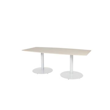 Linesto Vergadertafel, 200 x 100 cm, Licht Eiken, Wit