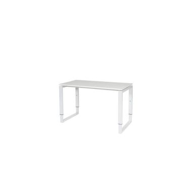 Stretto Plus Verstelbaar Bureau, 120 x 60 cm, Wit Blad, Witte Poten