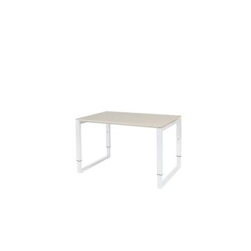 Stretto Plus Verstelbaar Bureau, 120 x 80 cm, Robson Eiken Blad, Witte Poten