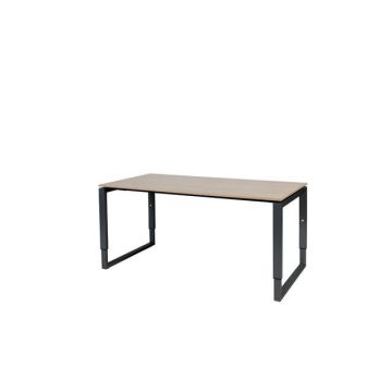 Stretto Plus Verstelbaar Bureau, 160 x 80 cm, Licht Kersen Blad, Zwarte Poten