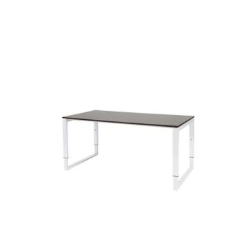 Stretto Plus Verstelbaar Bureau, 160 x 80 cm, Logan Eiken Blad, Witte Poten