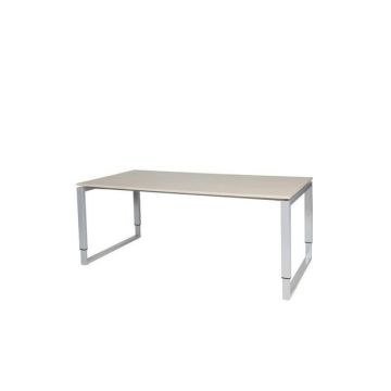 Stretto Plus Verstelbaar Bureau, 180 x 90 cm, Licht Eiken Blad, Aluminium Poten