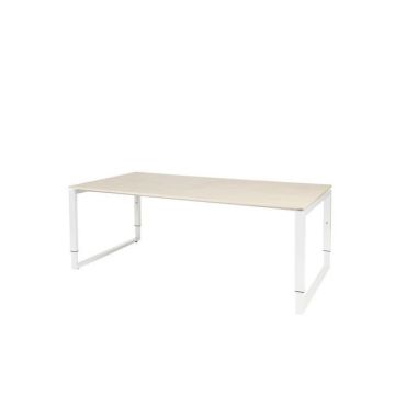 Domino Plus Vergadertafel, 200 x 100 cm, Licht Eiken, Wit