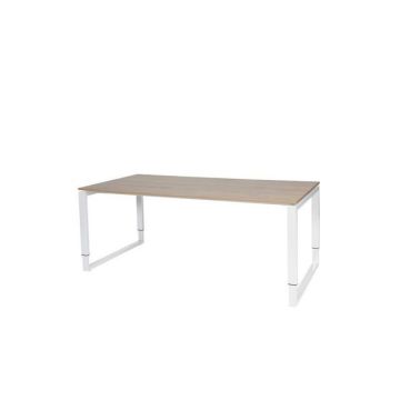 Stretto Plus Verstelbaar Bureau, 180 x 90 cm, Licht Kersen Blad, Witte Poten