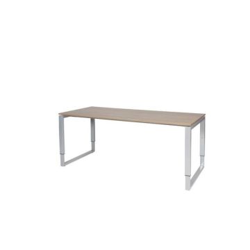 Stretto Plus Verstelbaar Bureau, 180 x 80 cm, Licht Kersen Blad, Aluminium Poten