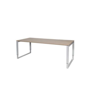 Stretto Plus Verstelbaar Bureau, 200 x 90 cm, Licht Kersen Blad, Aluminium Poten