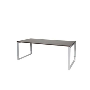 Stretto Plus Verstelbaar Bureau, 200 x 90 cm, Logan Eiken Blad, Aluminium Poten