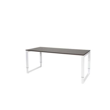 Stretto Plus Verstelbaar Bureau, 180 x 80 cm, Logan Eiken Blad, Witte Poten